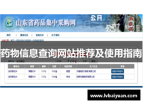 药物信息查询网站推荐及使用指南 药物信息查询网站推荐及使用指南
